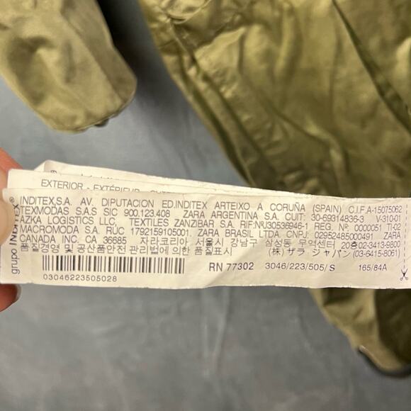 Zara Basic Outerwear Full Zip Hooded Parka Inditex Cargo 3/4 sleeve NN-03 - Picture 10 of 15